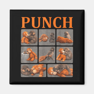 Punch monkey cute baby funny animal  magnet