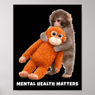 Punch Monkey Meme Mental Health Problems Poster