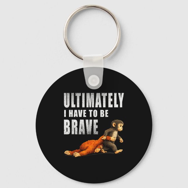 Punch monkey punch baby monkey lonely monkey  key ring (Front)
