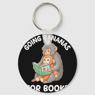 Punch monkey with book funny national reading key ring