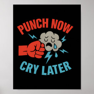 Punch Now Martial Arts Boxing Humour Graphic  Poster