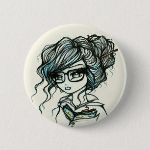 Punch of Colour Book Girl Fairy Fantasy 6 Cm Round Badge