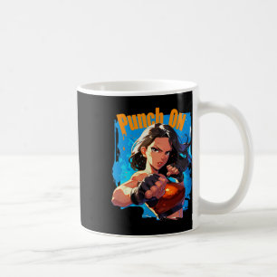 Punch On Strong Women Kickboxing Fighter Coffee Mug