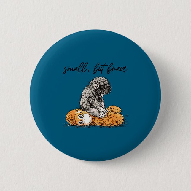 Punch team baby monkey punch monkey meme  6 cm round badge (Front)