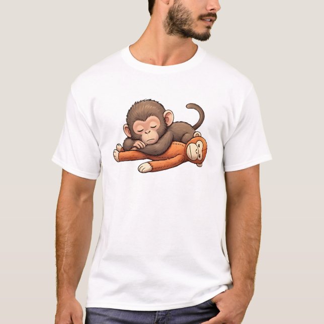 Punch The Baby Monkey Design T-Shirt (Front)