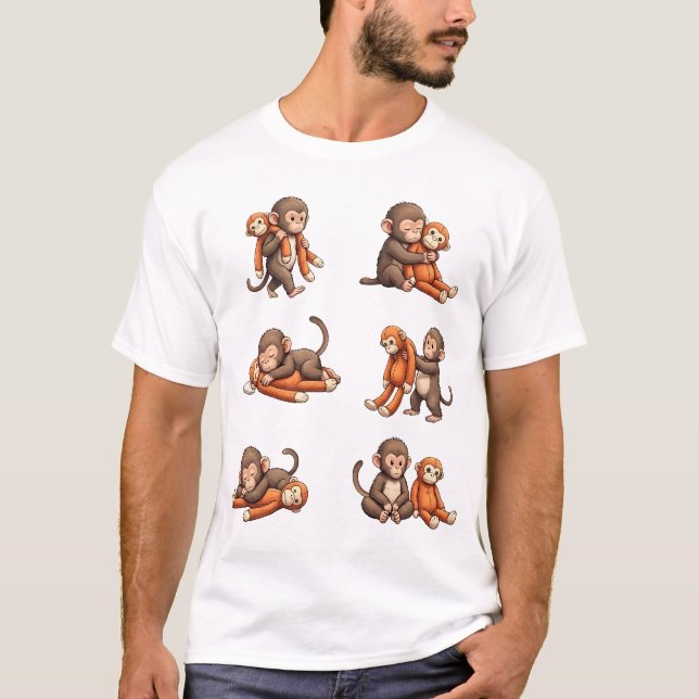 Punch The Baby Monkey Design T-Shirt (Front)
