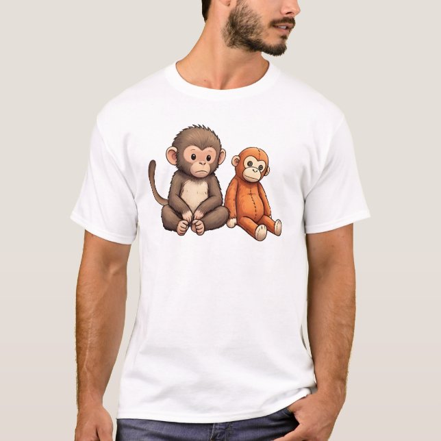 Punch The Baby Monkey Design T-Shirt (Front)