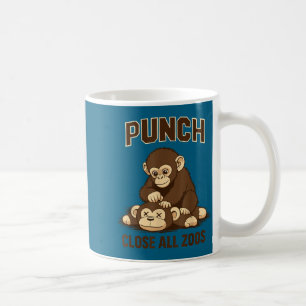 Punch the baby monkey japan funny meme coffee mug