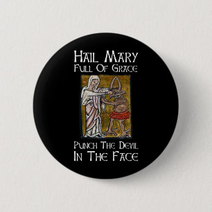 Punch the Devil in the Face! 6 Cm Round Badge
