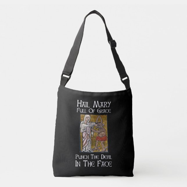 Punch the Devil in the Face! Crossbody Bag (Front)