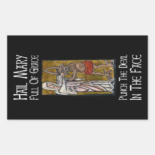 Punch the Devil in the Face! Rectangular Sticker