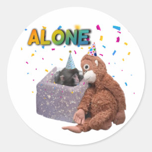 Punch the monkey classic round sticker