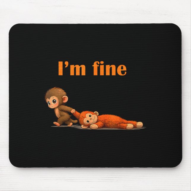 Punch the monkey cuddling stuffed animal meme mouse pad (Front)