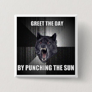 Punch The Sun 15 Cm Square Badge