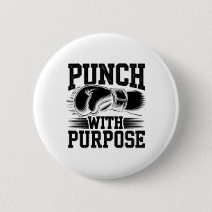 Punch With Purpose Boxer Sports Strength Gym Athle 6 Cm Round Badge