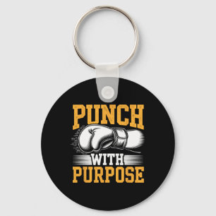 Punch With Purpose Boxer Sports Strength Gym Athle Key Ring