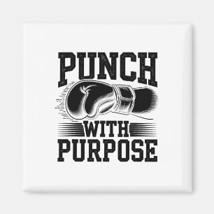 Punch With Purpose Boxer Sports Strength Gym Athle Magnet