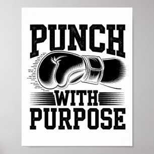 Punch With Purpose Boxer Sports Strength Gym Athle Poster