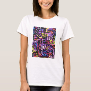 Punchbowl-Bold Colourful Hand Painted Abstract Art T-Shirt