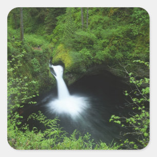 Punchbowl Falls on Eagle Creek, Columbia River Square Sticker