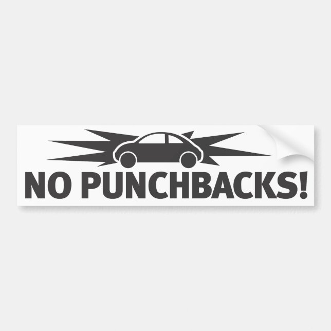 Punchbuggy Black - No Punchbacks! Bumper Sticker (Front)