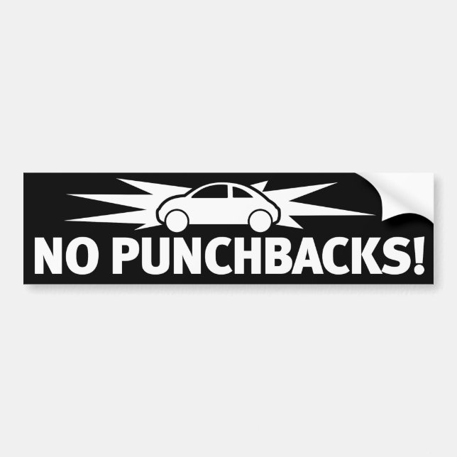 Punchbuggy White - No Punchbacks! Bumper Sticker (Front)