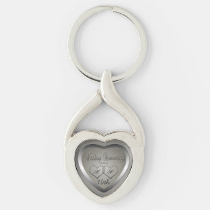 Punched Tin 10 Year Anniversary Key Ring