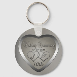 Punched Tin 10 Year Anniversary Key Ring