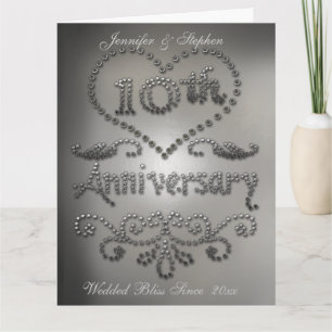 Punched Tin Look 10th Wedding Anniversary Card