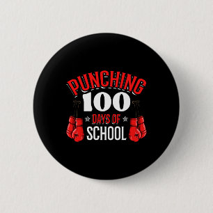 Punching 100 Days Of School Sports Boxing Gloves S 6 Cm Round Badge