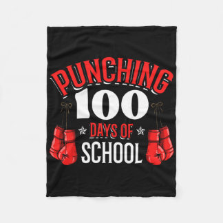 Punching 100 Days Of School Sports Boxing Gloves S Fleece Blanket