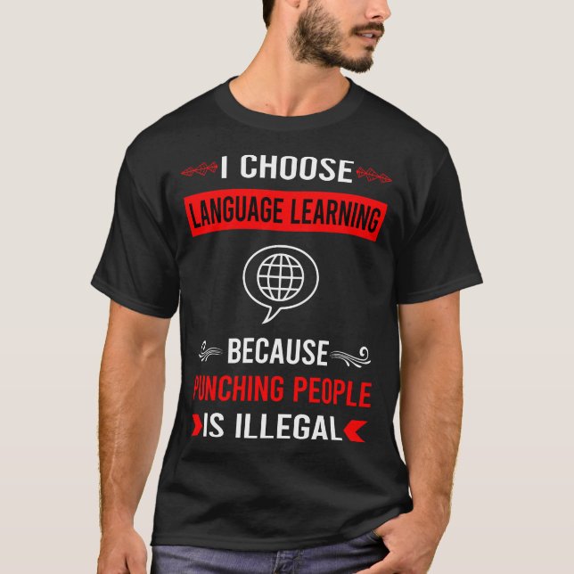 Punching Language Learning T-Shirt (Front)