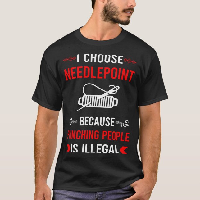 Punching Needlepoint Canvas Work T-Shirt (Front)