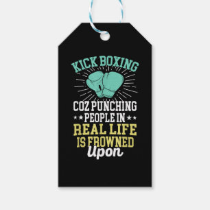 Punching People Is Frowned Upon Funny Sarcastic Ki Gift Tags