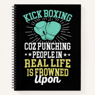Punching People Is Frowned Upon Funny Sarcastic Ki Notebook