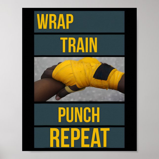 Punchy Graphics Wrap Train Punch Repeat, Boxing Ki Poster (Front)
