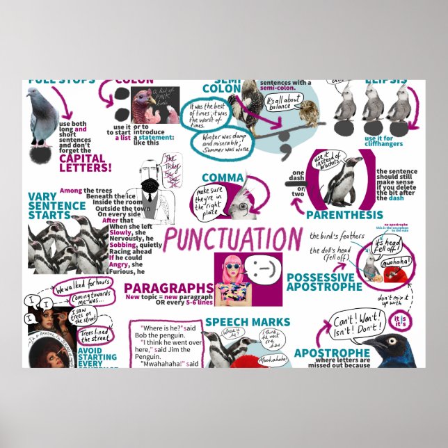 Punctuatio Poster KS2 KS3 English Classroom Poster (Front)