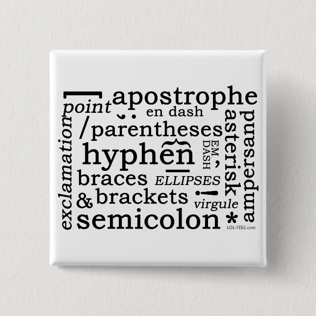 Punctuation 15 Cm Square Badge (Front)