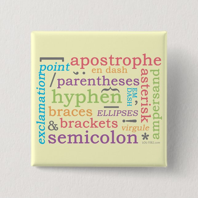 Punctuation II 15 Cm Square Badge (Front)