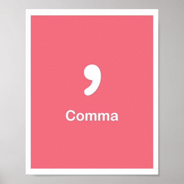 Punctuation Marks- Comma Poster (Front)