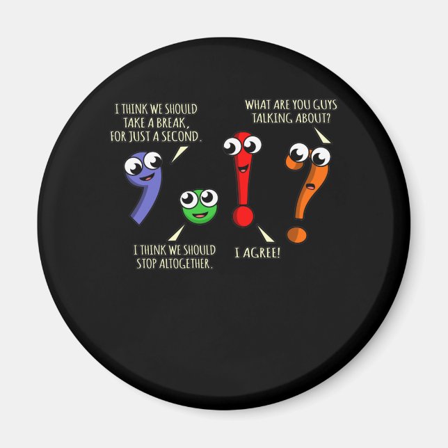 Punctuation Marks English Language Teacher Student Magnet (Front)