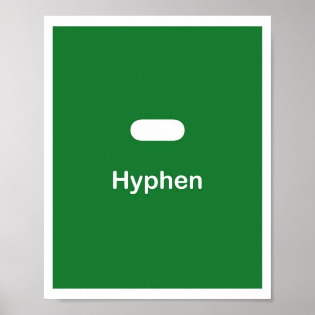 Punctuation Marks- Hyphen Poster (Front)