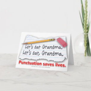 Punctuation Saves Lives Card