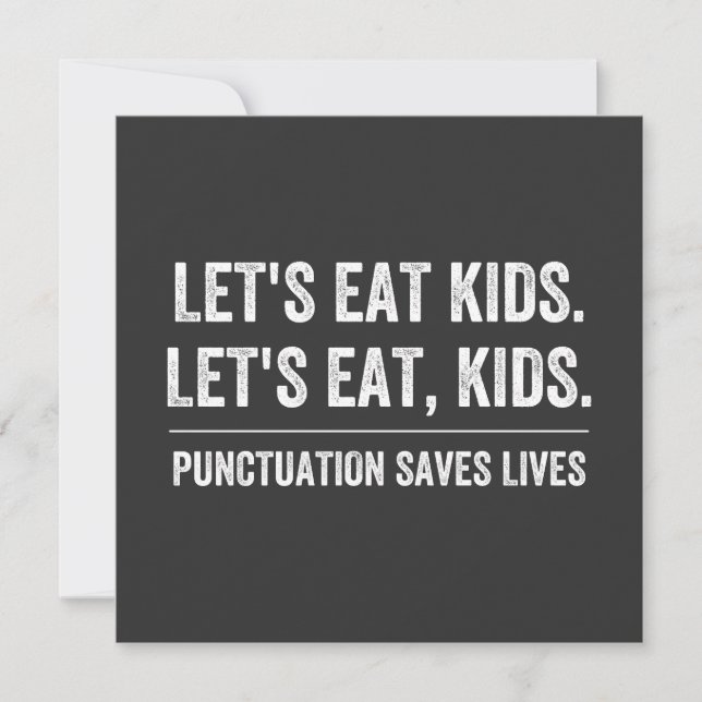 Punctuation Saves Lives Invitation (Front)