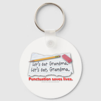 Punctuation Saves Lives Key Ring