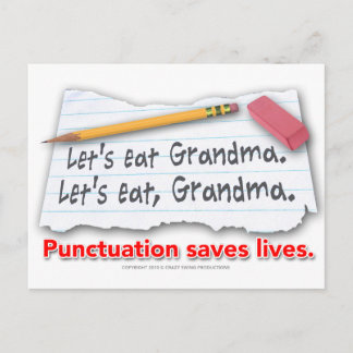 Punctuation Saves Lives Postcard