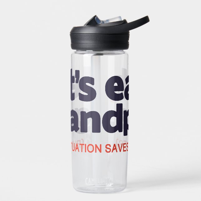 Punctuation saves lives water bottle (Left)