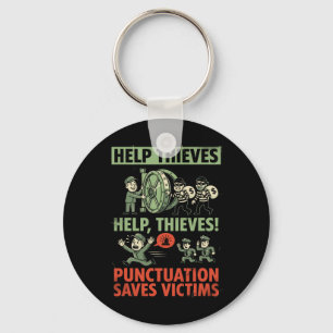 Punctuation Saves Victims Funny Grammar English Te Key Ring