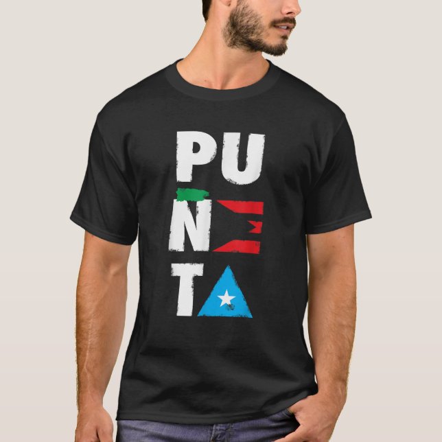Puneta Bandera Puerto Rico Flag Distressed T-Shirt (Front)