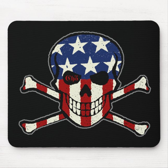 Punisher Skull Americana Flag Graphic Mouse Pad (Front)